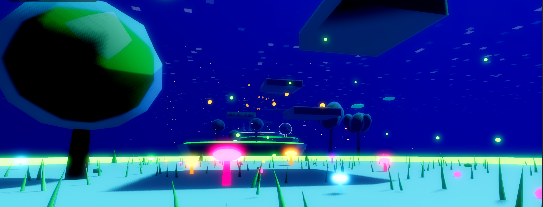 Bioluminescent Island — Night Scene